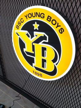 YB Young Boys Logo Led Leuchtschild Wandleuchte! (rund)